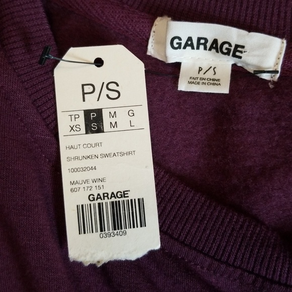 Garage Ruched Front Sweatshirt Purple New - Picture 4 of 5